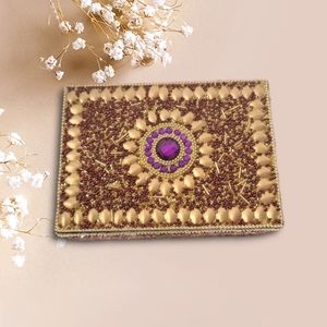 NWT Golden Charm Beaded Jewelry Box